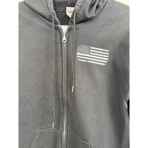 Gildan Flag Zipper Hoodie Size Med